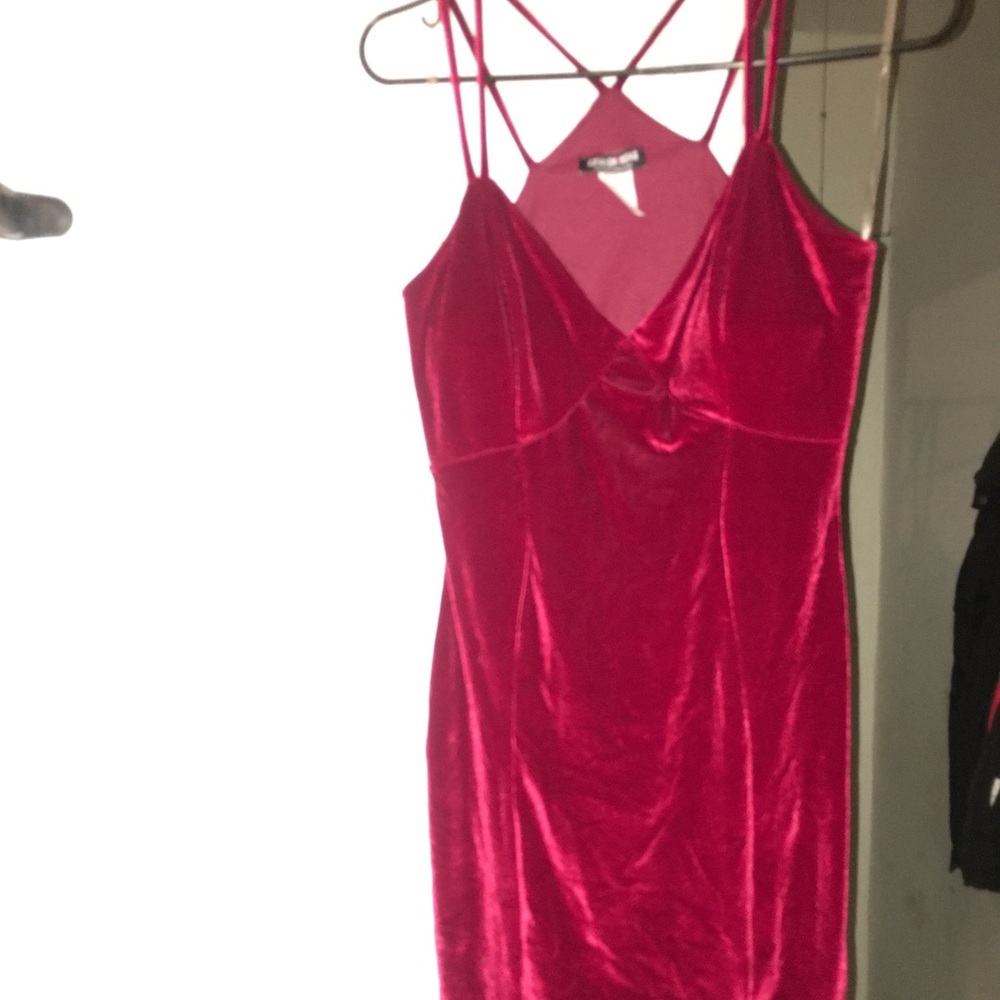 Fashion Nova Red Velvet Dress